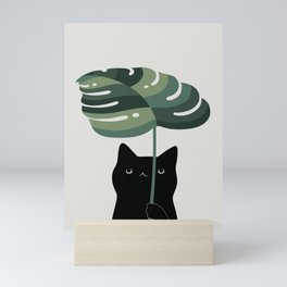 Cat and Plant 16 Mini Art Print