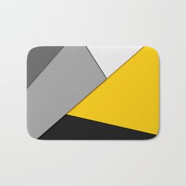 Simple Modern Gray Yellow and Black Geometric Bath Mat