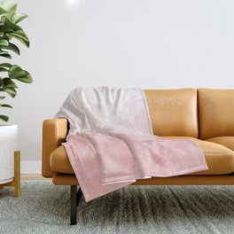 Shades of Soft Baby Pink, Minimal Abstract Painting in Pastel Color Throw Blanket