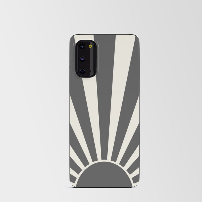 Grey retro Sun design Android Card Case