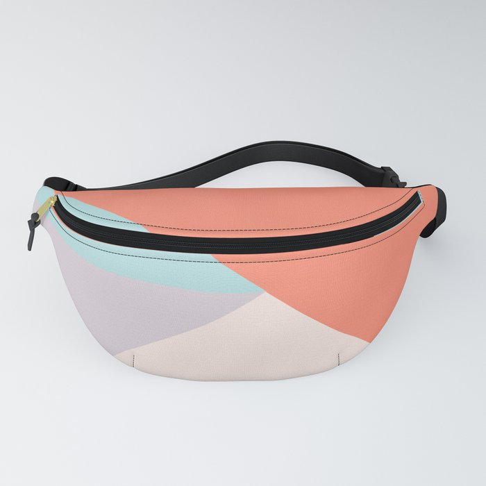 Geometric orange teal lavender color block pattern Fanny Pack by