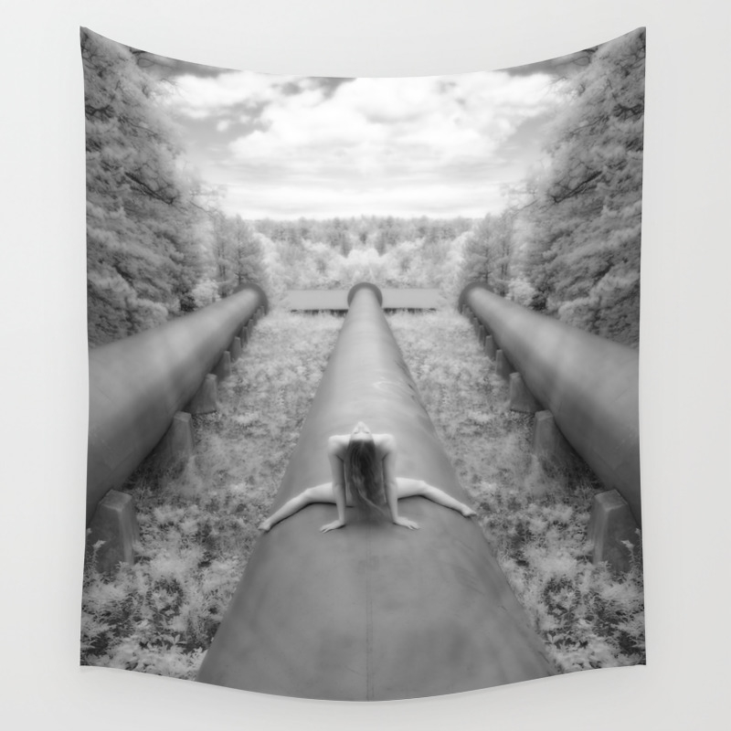 0925 Lp Industrial Nature Nude Woman Straddling Massive Hydro Pipe Wall Tapestry By Chris Maher Society6 0925 Lp Industrial Nature Nude Woman Straddling Massive Hydro Pipe Wall Tapestry By Chris Maher Society6