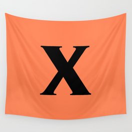 x (BLACK & CORAL LETTERS) Wall Tapestry
