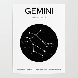 Gemini star sign and traits Poster