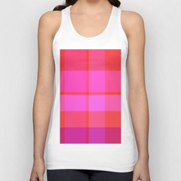 Amera - Geometric Modern Minimal Colorful Retro Summer Vibes Art Design in Pink and Red Unisex Tank Top