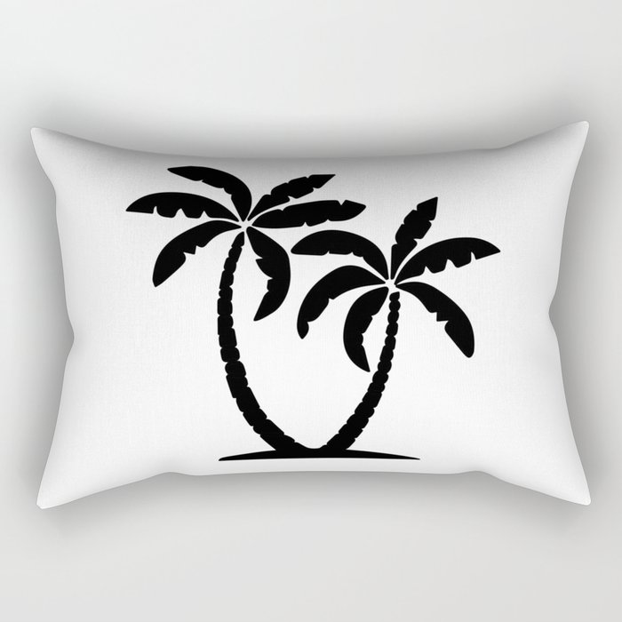 Black Palm Tree Rectangular Pillow