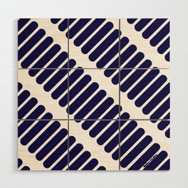 Navy Line Pattern  Wood Wall Art