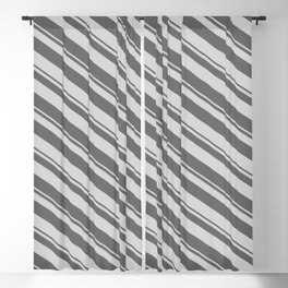 [ Thumbnail: Dim Gray & Light Gray Colored Lines Pattern Blackout Curtain ]