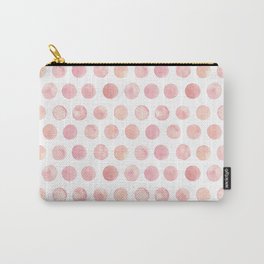 Watercolor Polka Dot Carry-All Pouch | Pale, Pattern, Paint, Girlish, Grunge, Watercolor, Dot, Pink, Circle, Cute 
