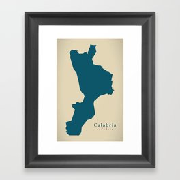 Modern Map - Calabria state Italy Framed Art Print