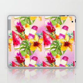 Hand Painted Pink Lilac Yellow Watercolor Summer Fruity Floral Laptop Skin