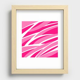 Abstract gradient hot pink, soft pink and white wave Recessed Framed Print