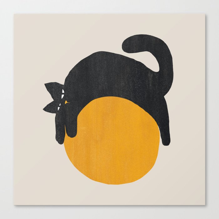 Cat with ball Canvas Print