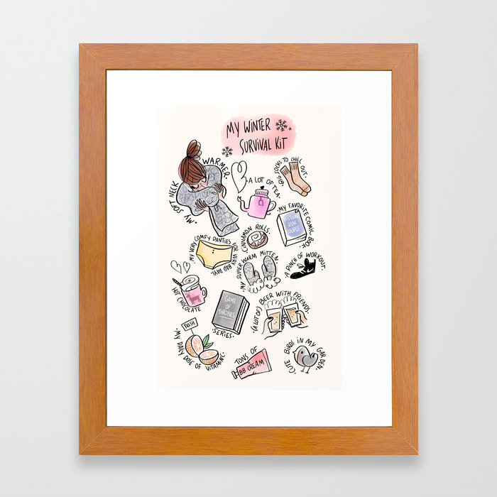 Winter Survival Kit Framed Art Print By Magaliefoutrier Society6