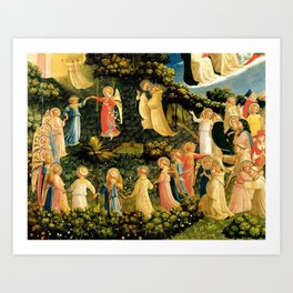 Fra Angelico (Guido di Pietro) "The Last Judgement, detail - The dance of the beatified" Art Print