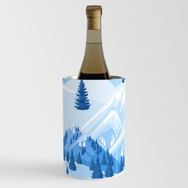 Fresh Snow Mountain Ski Resort Evergreens Wine Chiller