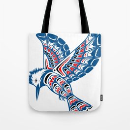 Kingfisher Pacific Northwest Native American Style Art Tote Bag