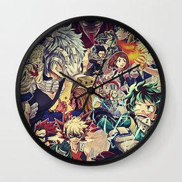 My Hero Academia Wall Clock | Painting, Might, Superhero, Bakugo, Deku, Toga, Manga, Hero, Minimalist, Silhouette 