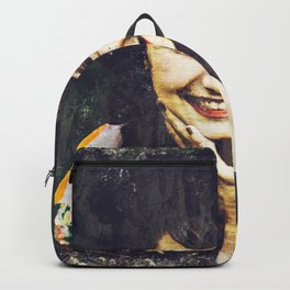 Woman With Red Lipstick Smiling Backpack