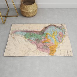 Vintage Geological Map of South America (1873) Area & Throw Rug