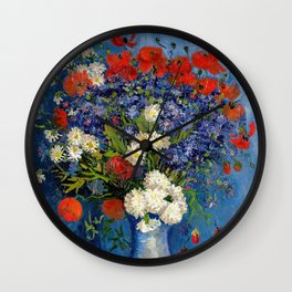 Vincent van Gogh - Vase with Cornflowers and Poppies Wall Clock
