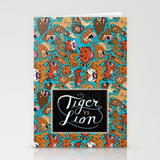 Tiger VS. Lion Stationery Cards