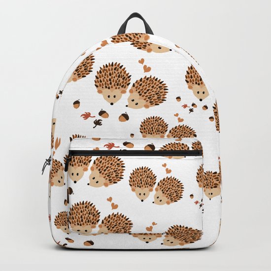 Hedgehogs in autumn Backpack