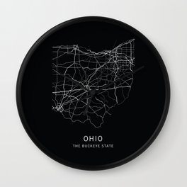Ohio State Road Map Wall Clock