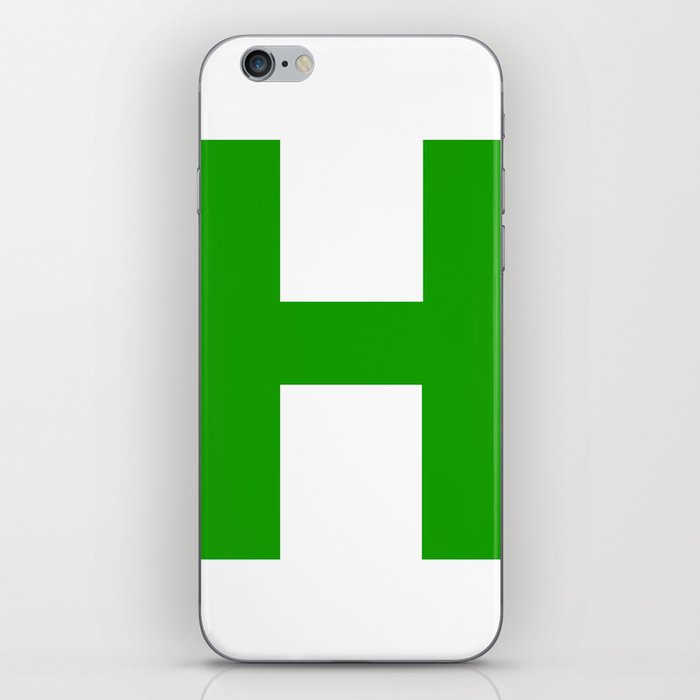 Letter H (Green & White) iPhone Skin