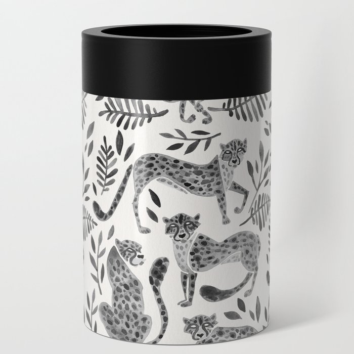 Cheetah Collection – Black Can Cooler