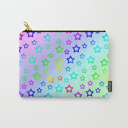 Rainbow Stars Small on Rainbow Background Carry-All Pouch | Princess, Twinkle, Fantasy, Rainbow, Dorms, Birthdayparty, Stars, Fairydust, Curated, Pattern 