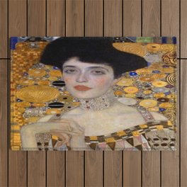 Portrait of woman Gustav Klimt Outdoor Rug