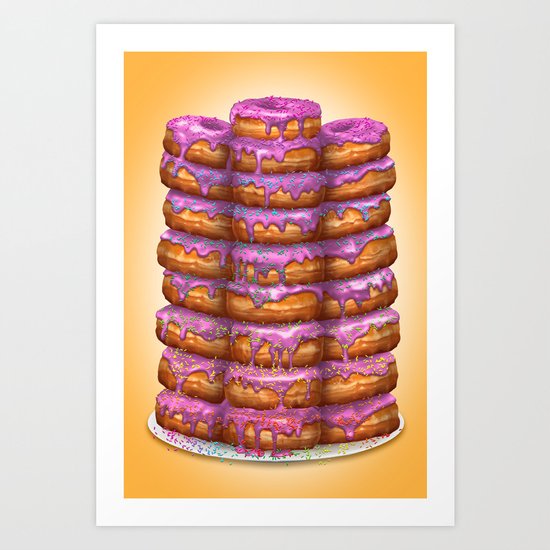 Donuts II 'Bon appetit Homer' Art Print