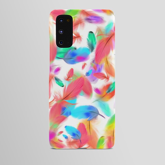 Rainbow Feather Rainfall Pattern Android Case