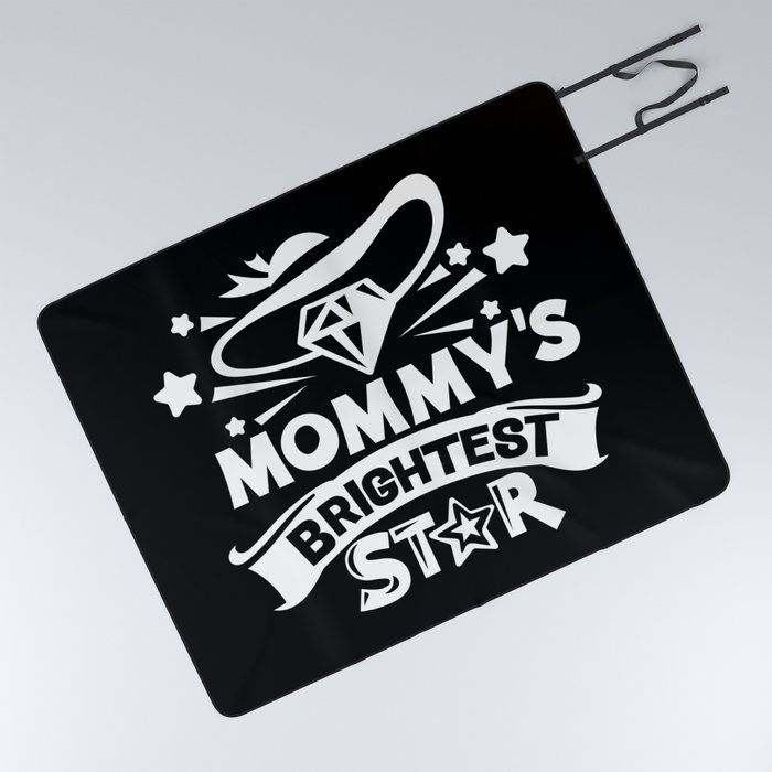 Mommys Brightest Star Cute Children Picnic Blanket