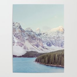 Moraine Lake Sunrise, Mountain Landscape, Nature Photography Poster