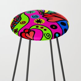 Bright Doodle Counter Stool