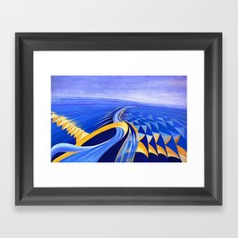 Velocità di motoscafo (Speedboat) Nautical landscape by Benedetta Cappa Marinetti Framed Art Print