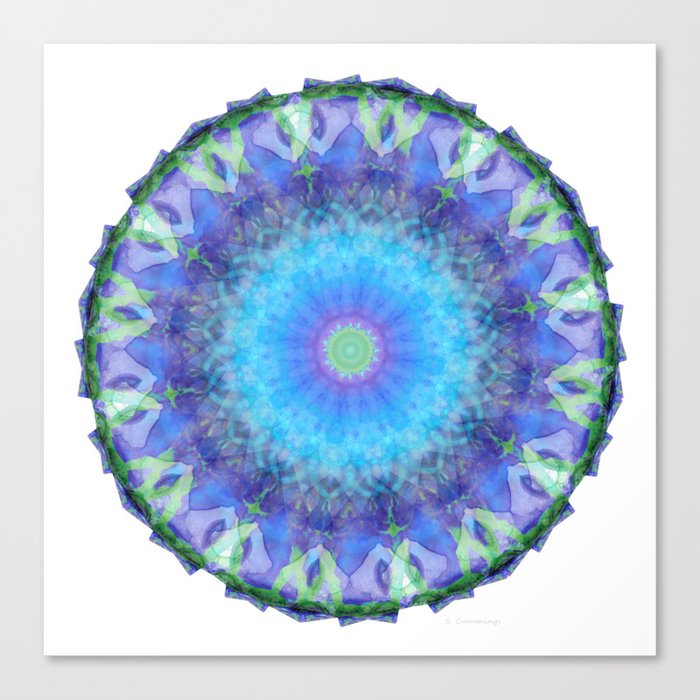 Organic Purple Art - Wild Iris Mandala Canvas Print