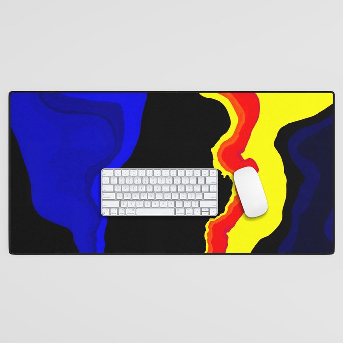 Polyamory Pride Blotchy Flat Paint Desk Mat by Vernen Ink Society6