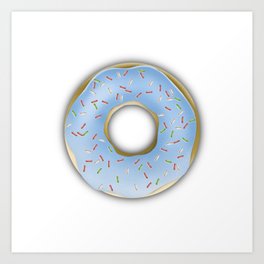 Blue Donut Art Print