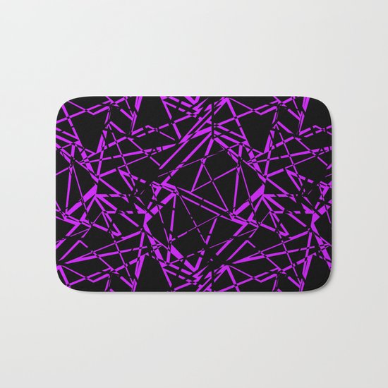 Abstract black and purple pattern .Line . Bath Mat