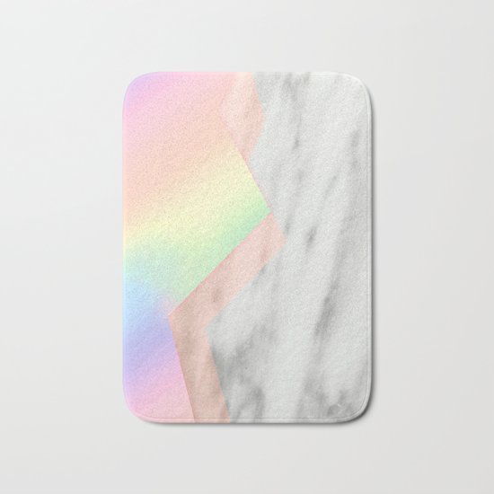 Unicorn Texture on Carrara Italian Marble Bath Mat