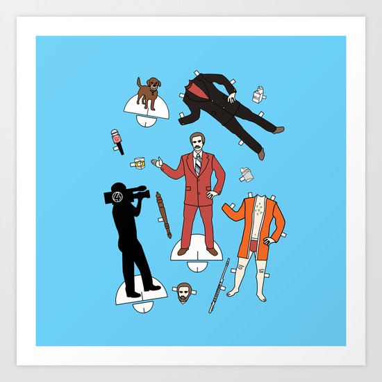 Cut It Out: Ron Burgundy Art Print