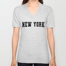 New York - Black V Neck T Shirt