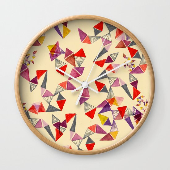 watercolour geometric shapes Wall Clock