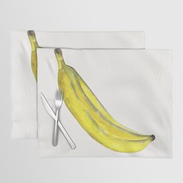 watercolor juicy yellow banana isolated on a white background Placemat