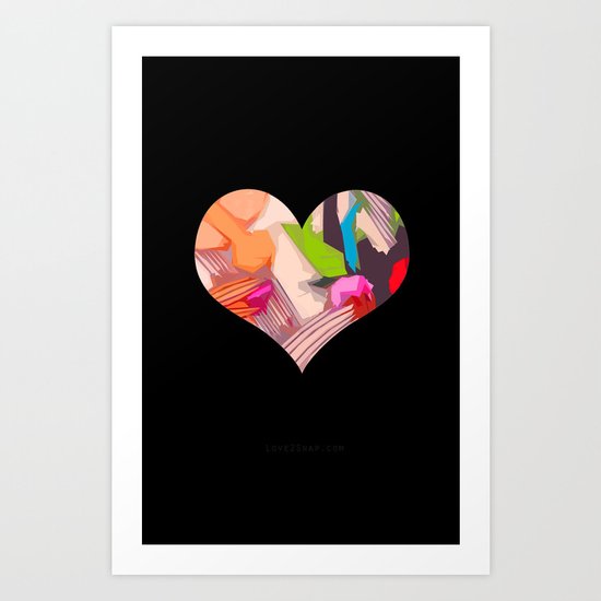 Deco Heart remix Art Print