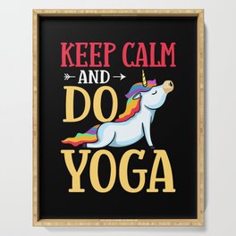Yoga Unicorn Beginner Workout Quotes Meditation Serving Tray