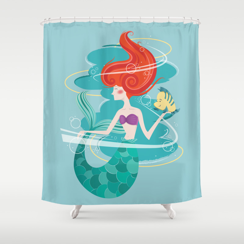 Little Mermaid Shower Curtain By Lindseycowley Society6